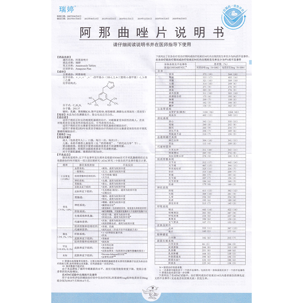 阿那曲唑片(瑞婷)