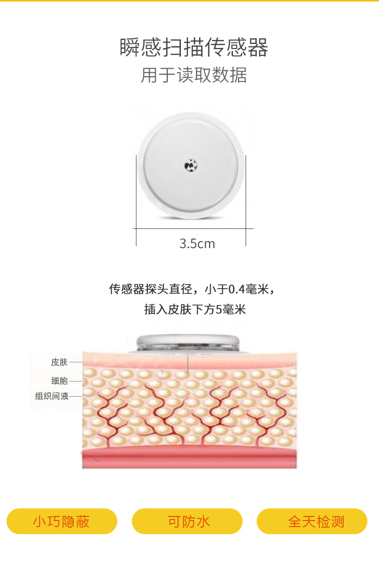 【不需采血测血糖】雅培—辅理善瞬感传感器测量血糖