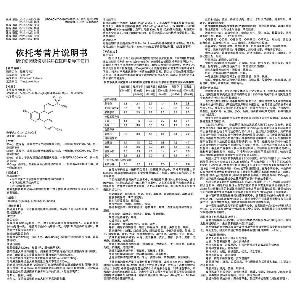 依托考昔片 功效图片