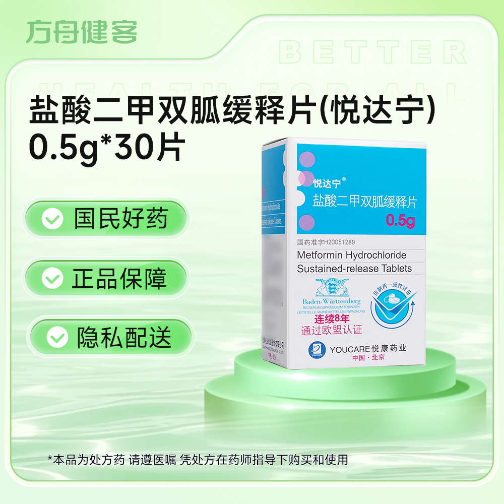 盐酸二甲双胍缓释片(悦达宁)