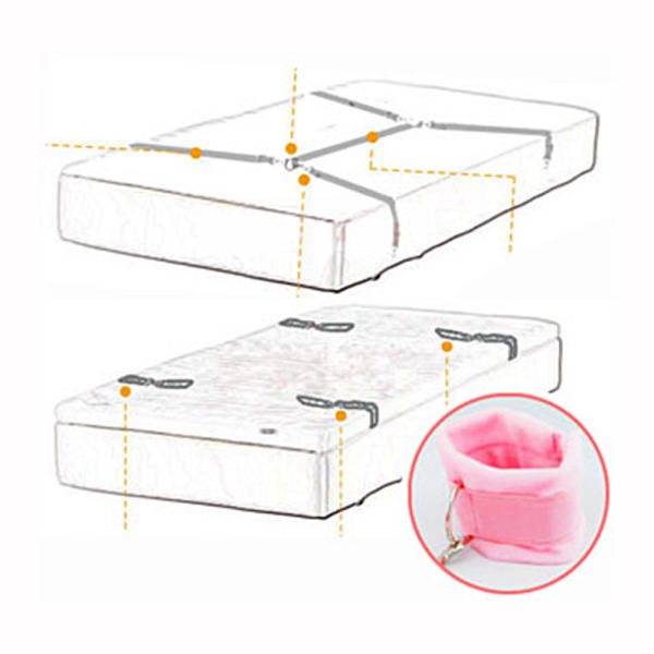 sm情趣捆绑棉绒睡床约束绑带系统红色