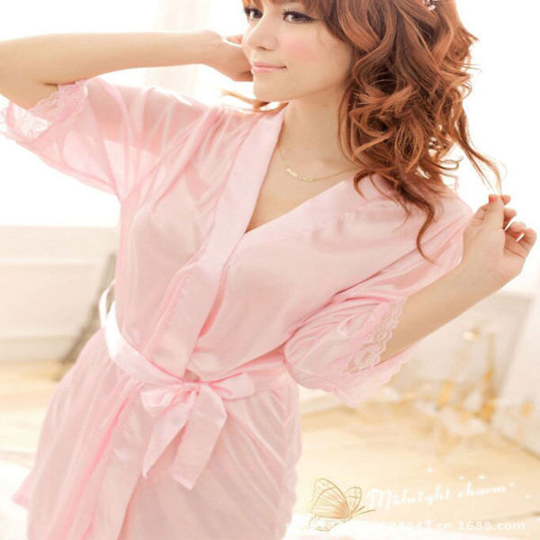 欣姿情趣内衣透视短裙睡袍1045诱惑粉